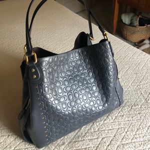 Coach Edie 31 signature embossed shoulder bag